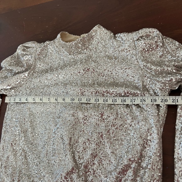 Rachel Zoe Champagne Sequin Bodysuit | L - Picture 8 of 15